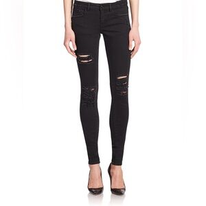 Black heavy Distressed Jeans with Side Zippers koople size 27